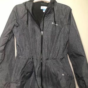 Columbia ladies large grey raincoat.
